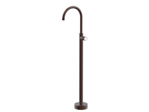 Tapware ParTaps IDK Marble Floor Bath Filler Mixer - Gooseneck Colour: Antique Copper Insert: Bianco Marble Place & Palette