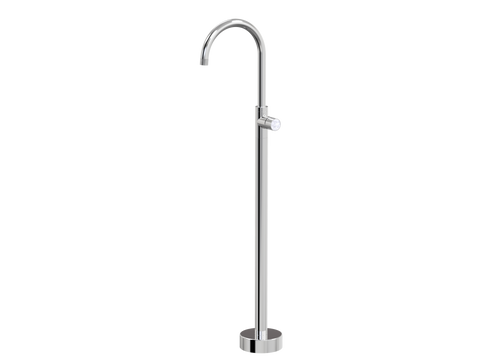 Tapware ParTaps IDK Marble Floor Bath Filler Mixer - Gooseneck Colour: Chrome Insert: Bianco Marble Place & Palette