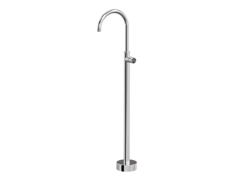 Tapware ParTaps IDK Marble Floor Bath Filler Mixer - Gooseneck Colour: Chrome Insert: Nero Marble Place & Palette