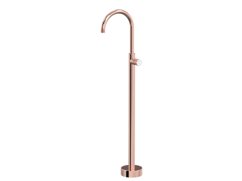 Tapware ParTaps IDK Marble Floor Bath Filler Mixer - Gooseneck Colour: Copper Insert: Bianco Marble Place & Palette