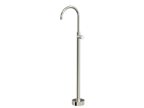 Tapware ParTaps IDK Marble Floor Bath Filler Mixer - Gooseneck Colour: Luminick Insert: Bianco Marble Place & Palette