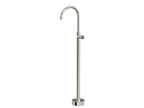 Tapware ParTaps IDK Marble Floor Bath Filler Mixer - Gooseneck Colour: Luminick Insert: Nero Marble Place & Palette