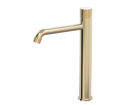 Tapware ParTaps IDK Marble Hob Basin Tower Mixer with Marble Colour: Brass Gold Insert: Bianco Marble Place & Palette