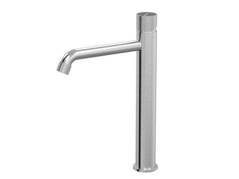 Tapware ParTaps IDK Marble Hob Basin Tower Mixer with Marble Colour: Brushed Chrome Insert: Nero Marble Place & Palette