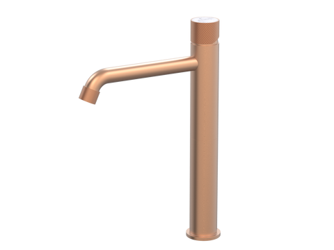 Tapware ParTaps IDK Marble Hob Basin Tower Mixer with Marble Colour: Brushed Copper Insert: Bianco Marble Place & Palette