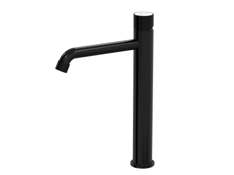 Tapware ParTaps IDK Marble Hob Basin Tower Mixer with Marble Colour: Midnight Black Insert: Bianco Marble Place & Palette