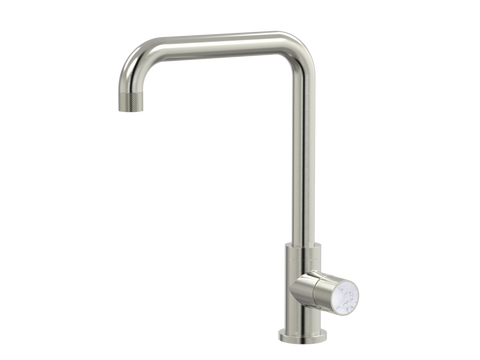 Tapware ParTaps IDK Marble Sink 90 Degree Mixer Colour: Brushed Nickel Insert: Bianco Marble Place & Palette