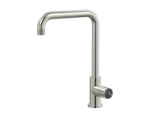 Tapware ParTaps IDK Marble Sink 90 Degree Mixer Colour: Brushed Nickel Insert: Nero Marble Place & Palette