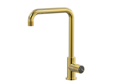 Tapware ParTaps IDK Marble Sink 90 Degree Mixer Colour: Gold Insert: Nero Marble Place & Palette