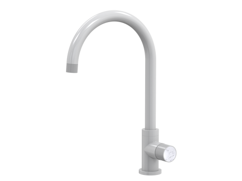 Tapware ParTaps IDK Marble Sink Gooseneck Mixer Colour: Chrome Insert: Bianco Marble Place & Palette