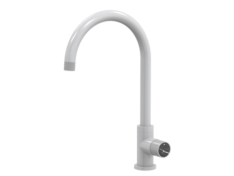 Tapware ParTaps IDK Marble Sink Gooseneck Mixer Colour: Chrome Insert: Bianco Marble Place & Palette