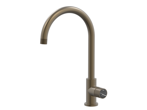 Tapware ParTaps IDK Marble Sink Gooseneck Mixer Colour: Antique Bronze Insert: Nero Marble Place & Palette