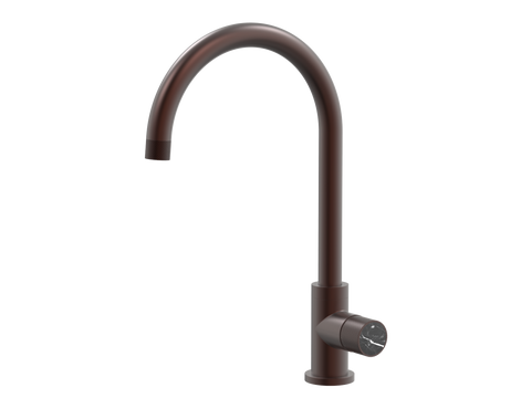 Tapware ParTaps IDK Marble Sink Gooseneck Mixer Colour: Antique Copper Insert: Nero Marble Place & Palette