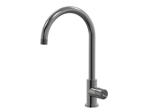 Tapware ParTaps IDK Marble Sink Gooseneck Mixer Colour: Black Sapphire Insert: Nero Marble Place & Palette