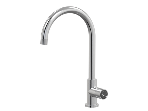 Tapware ParTaps IDK Marble Sink Gooseneck Mixer Colour: Brushed Chrome Insert: Nero Marble Place & Palette