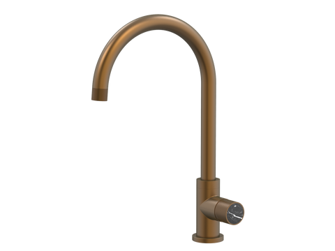 Tapware ParTaps IDK Marble Sink Gooseneck Mixer Colour: Burnished Insert: Nero Marble Place & Palette