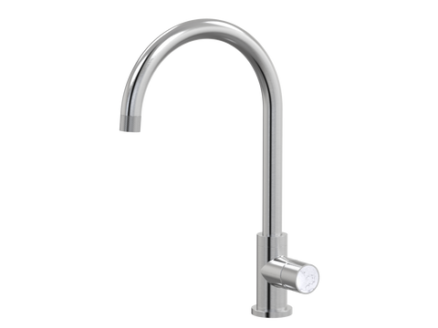 Tapware ParTaps IDK Marble Sink Gooseneck Mixer Colour: Chrome Insert: Bianco Marble Place & Palette