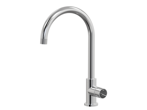 Tapware ParTaps IDK Marble Sink Gooseneck Mixer Colour: Chrome Insert: Nero Marble Place & Palette