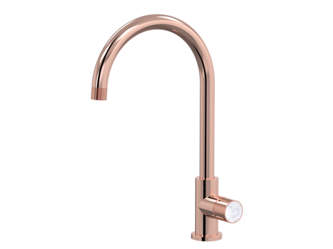 Tapware ParTaps IDK Marble Sink Gooseneck Mixer Colour: Copper Insert: Bianco Marble Place & Palette