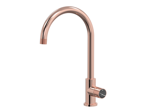 Tapware ParTaps IDK Marble Sink Gooseneck Mixer Colour: Copper Insert: Nero Marble Place & Palette