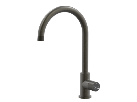 Tapware ParTaps IDK Marble Sink Gooseneck Mixer Colour: Volcanic Grey Insert: Nero Marble Place & Palette