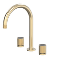 Tapware ParTaps IDK Marble Sink Set Hob Swivel Colour: Brushed Brass Gold Insert: Nero Marble Place & Palette