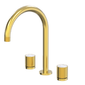 Tapware ParTaps IDK Marble Sink Set Hob Swivel Colour: Brushed Gold Insert: Bianco Marble Place & Palette