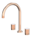 Tapware ParTaps IDK Marble Sink Set Hob Swivel Colour: Brushed Rose Gold Insert: Bianco Marble Place & Palette
