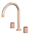 Tapware ParTaps IDK Marble Sink Set Hob Swivel Colour: Brushed Rose Gold Insert: Nero Marble Place & Palette