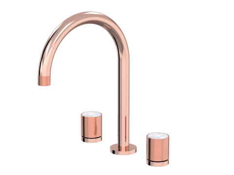 Tapware ParTaps IDK Marble Sink Set Hob Swivel Colour: Copper Insert: Bianco Marble Place & Palette