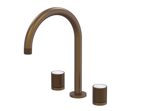 Tapware ParTaps IDK Marble Sink Set Hob Swivel Colour: Native Brass Insert: Bianco Marble Place & Palette