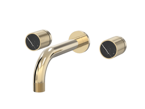 Tapware ParTaps IDK Marble Wall Bath Set - Nero Marble Colour: Brass Gold Size: 160mm Place & Palette