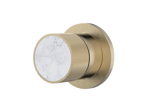 Showers ParTaps IDK Marble Wall Mixer Shower Colour: Brushed Brass Gold Insert: Bianco Marble Place & Palette