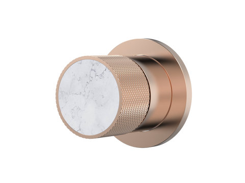 Showers ParTaps IDK Marble Wall Mixer Shower Colour: Brushed Rose Gold Insert: Bianco Marble Place & Palette