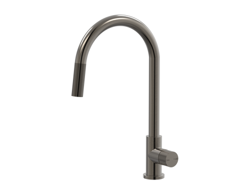 Tapware ParTaps IDK Sink Pull-Out Mixer Colour: Brushed Gunmetal Style: Gooseneck Place & Palette