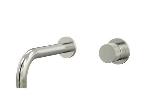 Tapware ParTaps IDK Wall Mixer Basin Set Outlet Colour: Brushed Nickel Size: 160mm Place & Palette