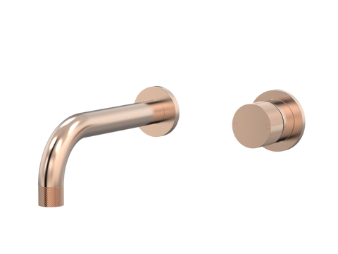 Tapware ParTaps IDK Wall Mixer Basin Set Outlet Colour: Brushed Rose Gold Size: 160mm Place & Palette