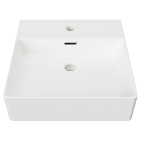 Iconic 420mm Ceramic Basin-Basins-Timberline-White Gloss-place-and-palette