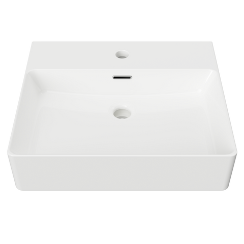 Iconic 500mm Ceramic Basin-Basins-Timberline-White Gloss-place-and-palette