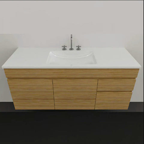 Vanities Timberline Indiana Wall Hung Vanity with Alpha Ceramic Top Size: L 1200mm Place & Palette