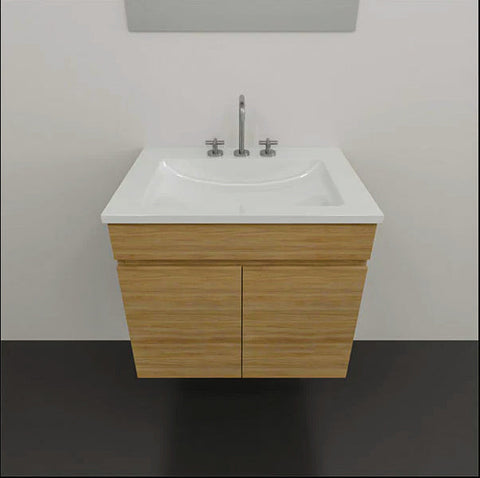 Vanities Timberline Indiana Wall Hung Vanity with Alpha Ceramic Top Size: L 600mm Place & Palette