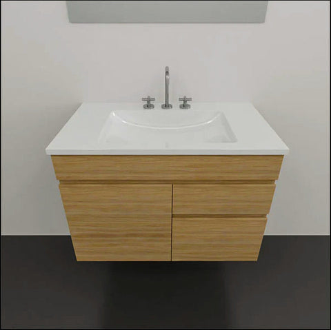 Indiana Wall Hung Vanity with Alpha Ceramic Top-Vanities-Timberline-L 750mm-place-and-palette