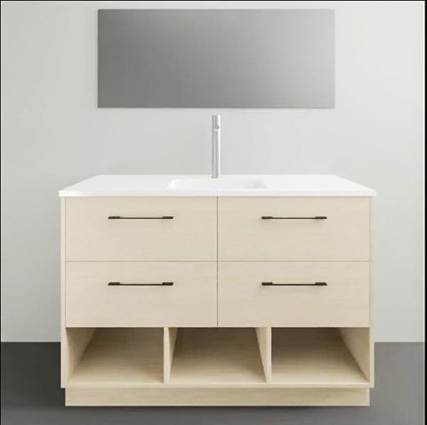 Kansas Floor Standing Vanity with Alpha Ceramic Top-Vanities-Timberline-L 1200mm-place-and-palette