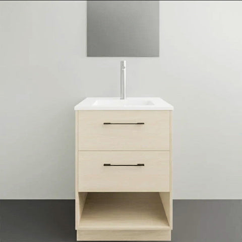 Kansas Floor Standing Vanity with Alpha Ceramic Top-Vanities-Timberline-L 600mm-place-and-palette