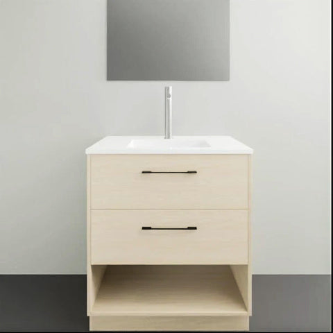 Kansas Floor Standing Vanity with Alpha Ceramic Top-Vanities-Timberline-L 750mm-place-and-palette