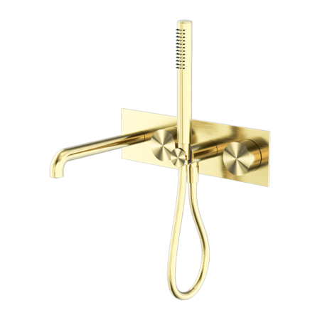 Showers Nero Kara Progressive Shower System With Spout Colour: Brushed Gold Size: 230mm Place & Palette