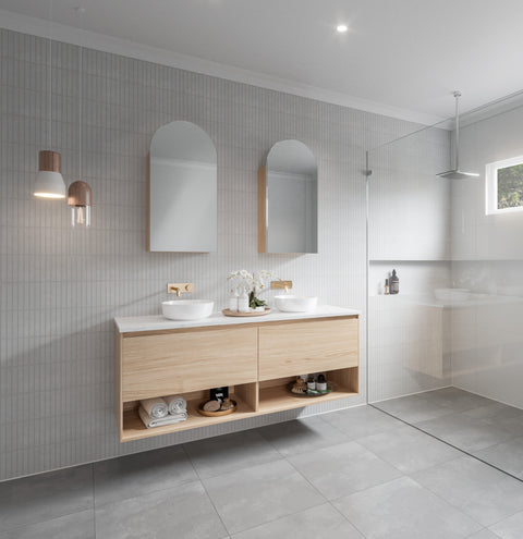 Karlie Wall Hung Vanity with Silksurface Top & White Gloss Above Counter Basin-Vanities-Timberline-place-and-palette