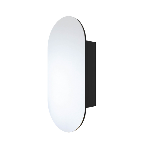 Mirrors Thermogroup Pill-Shaped Mirror Cabinet Colour: Black Place & Palette