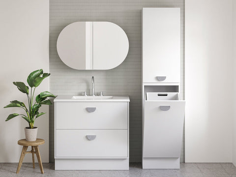 Lincoln Mirror Tallboy Wall Hung-Vanities-Timberline-W 450mm-place-and-palette