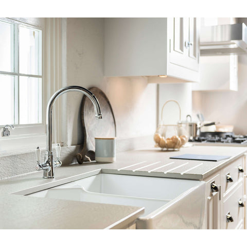 Tapware Turner Hastings Ludlow Double or Bridge Mixer Tap Colour: Chrome Style: Double Sink Place & Palette